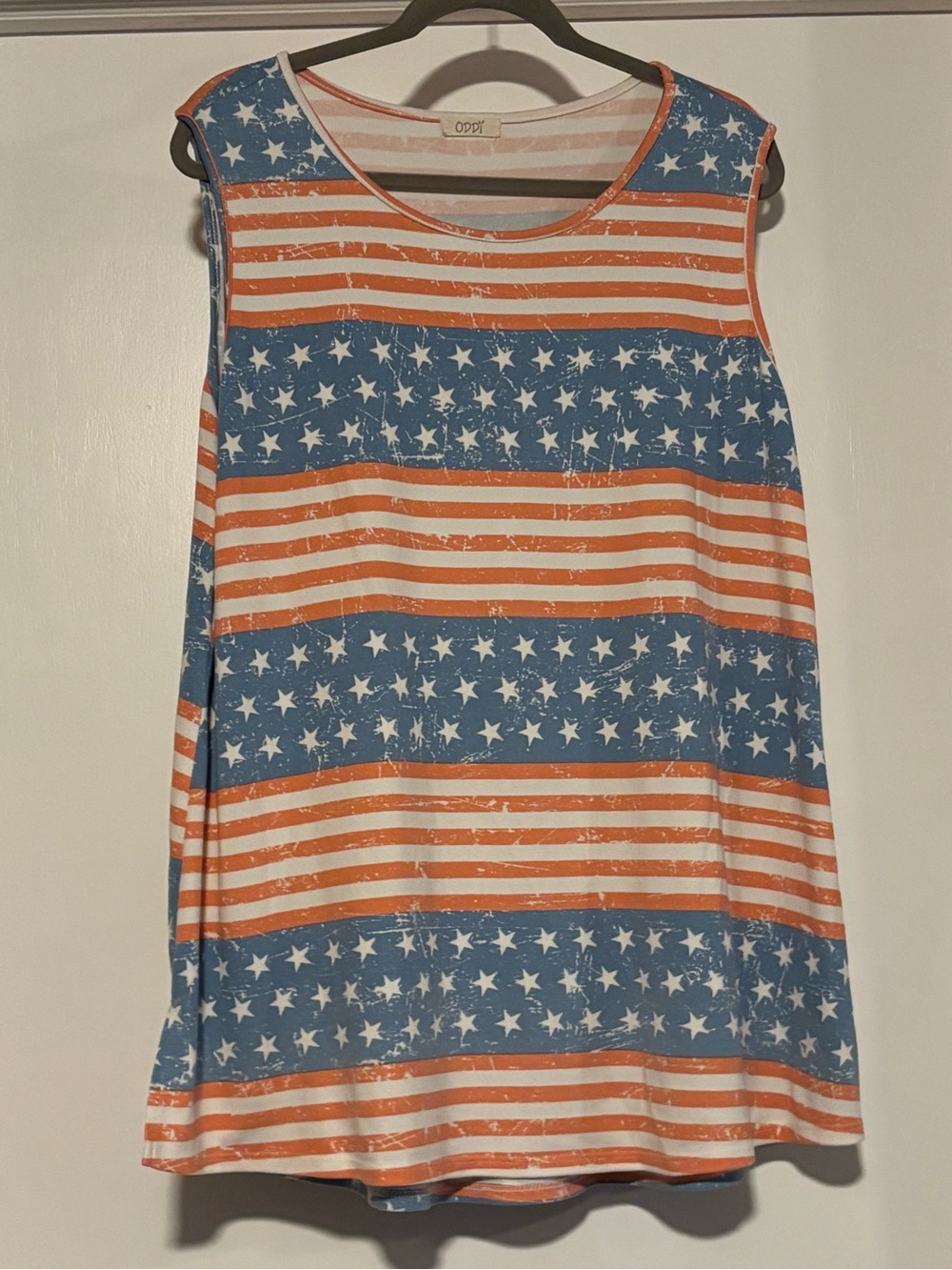ODDY Stars & Stripes Sleeveless Tank - Blue & Red 4th of July flag America